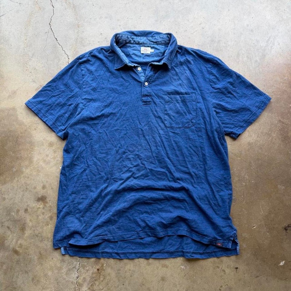 Faherty blue organic cotton polo shirt size XXL